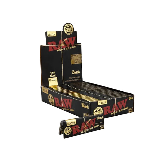 Raw Black Rolling Paper - 1 1/4" Size