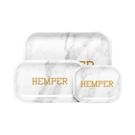 Hemper Rolling Tray - White Marble Edition