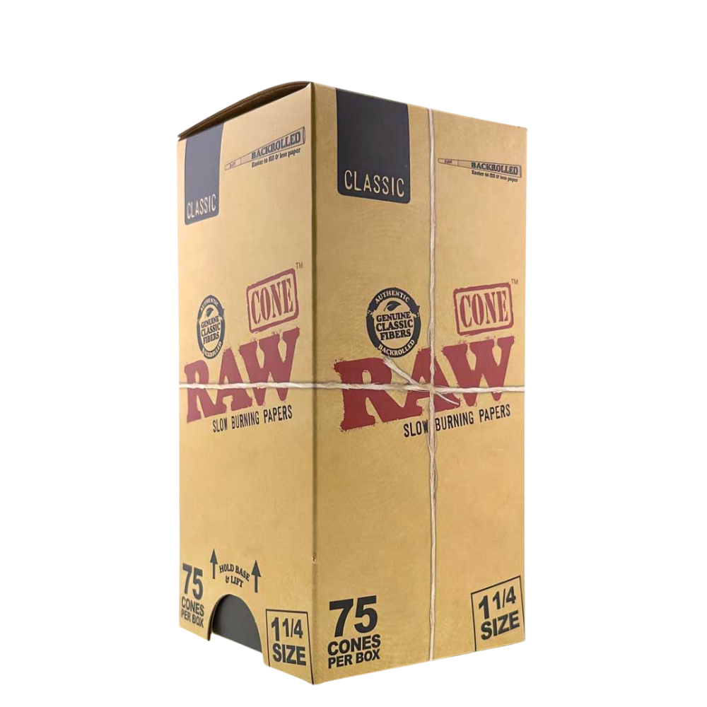 RAW Classic Pre-Rolled Cones - 1 1/4" - Box of 75