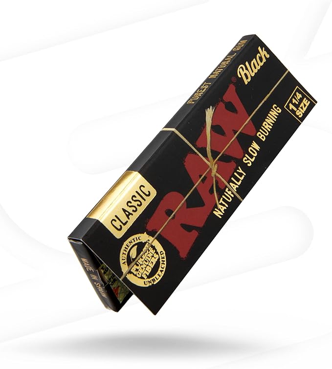 Raw Black Rolling Paper - 1 1/4" Size