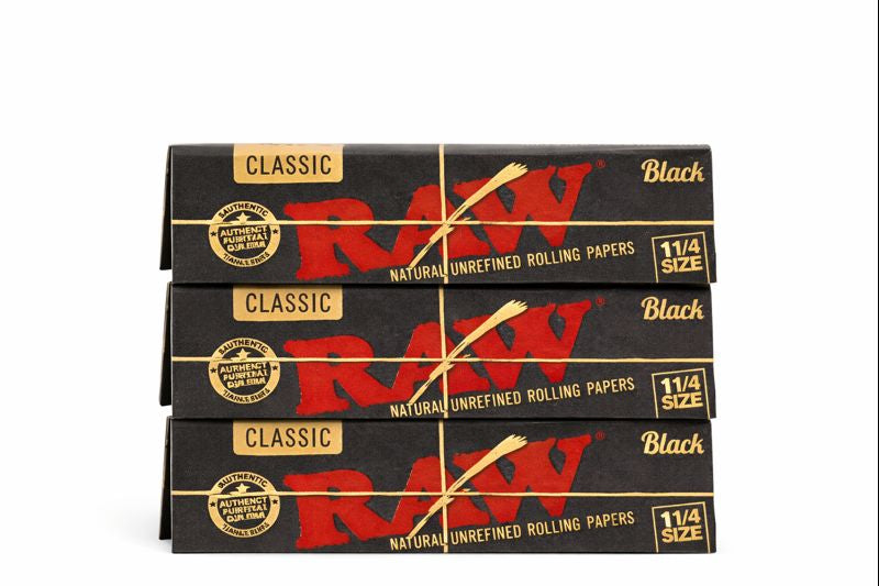 Raw Black Rolling Paper - 1 1/4" Size