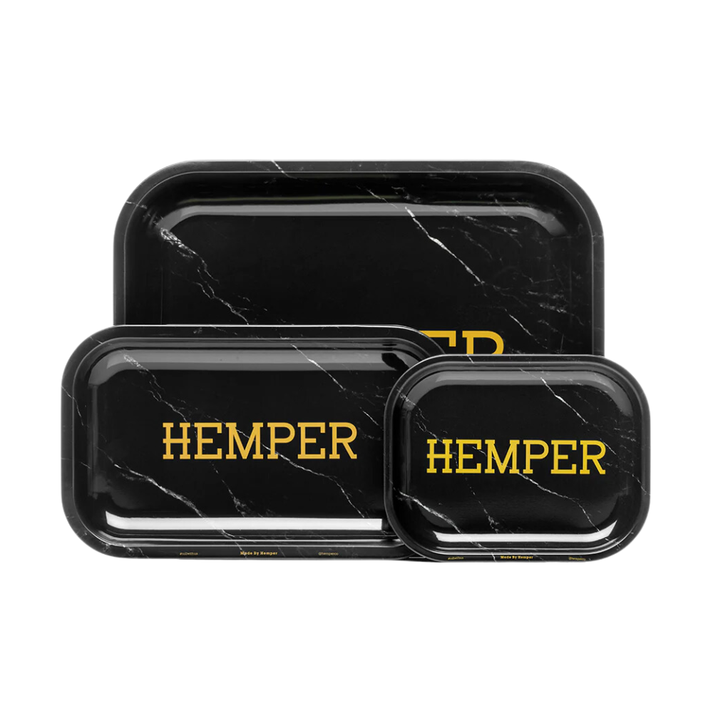 Hemper Rolling Tray - Black Marble Edition