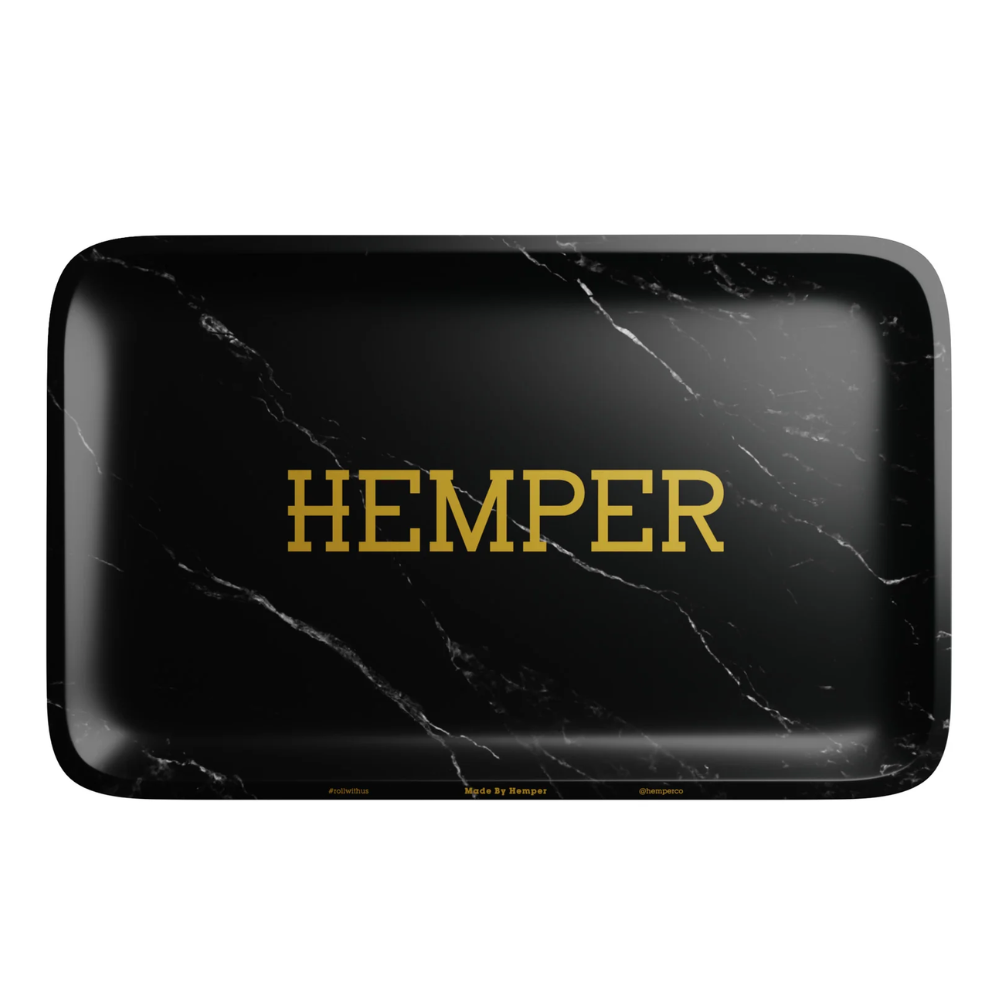 Hemper Rolling Tray - Black Marble Edition