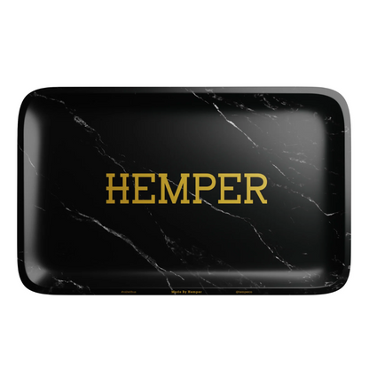Hemper Rolling Tray - Black Marble Edition