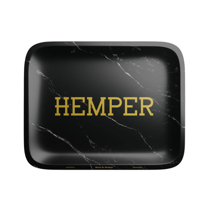 Hemper Rolling Tray - Black Marble Edition