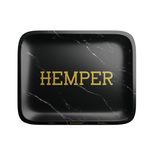 Hemper Rolling Tray - Black Marble Edition