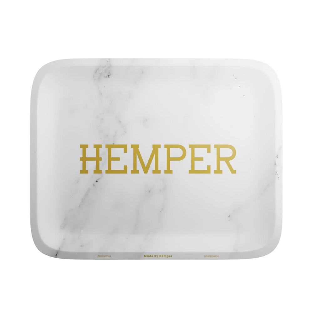 Hemper Rolling Tray - White Marble Edition