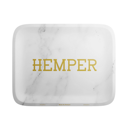 Hemper Rolling Tray - White Marble Edition