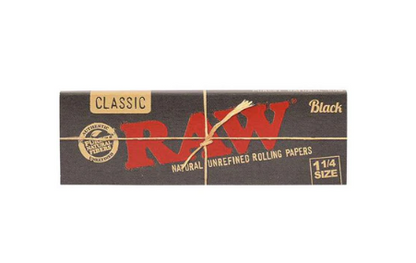 Raw Black Rolling Paper - 1 1/4" Size