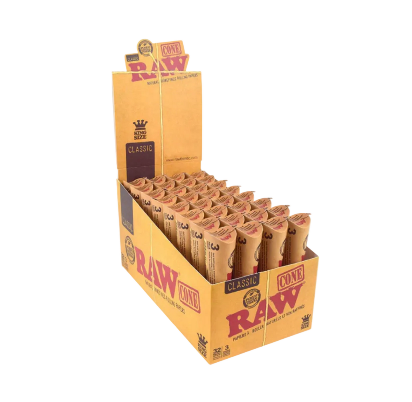 Raw Classic Pre-Rolled Cones - King Size - 3 Pack