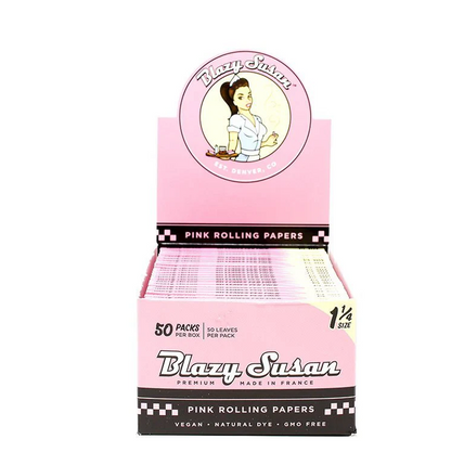 Blazy Susan Pink Rolling Papers - 1 1/4"
